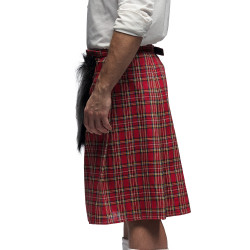 Škótsky kilt, červený s kožušinovým lemovaním